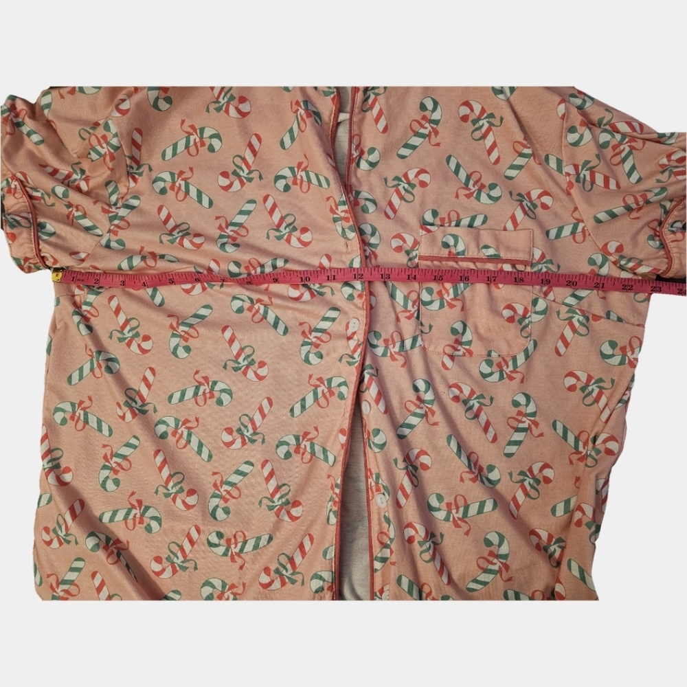 Glitz & Glam Pink Candy Cane Print Sleep Shorts Set Size XL - Picture 11 of 13